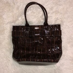 Kate Spade large brown snake print purse